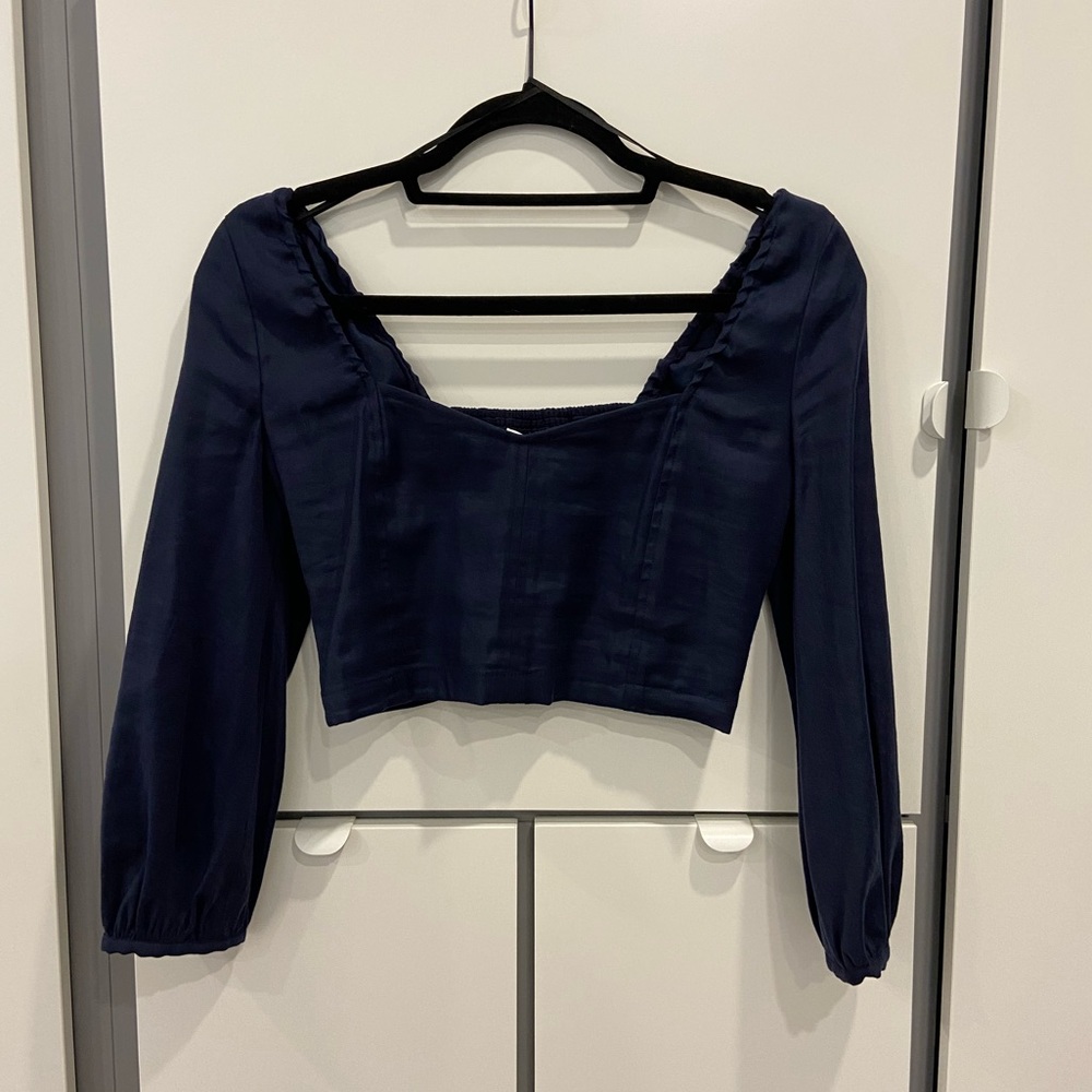 Babaton - Hadwyn Blouse - Navy - Size XS